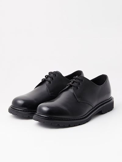 Buy Black Leather Round Toe Laces Derby Shoes | WILLIAM | JOSEPHT.CA
