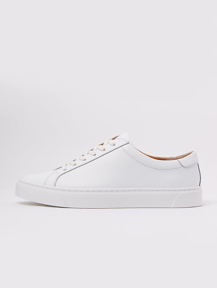 White Low Top Leather Sneakers | Rowan | JOSEPHT.CA