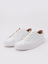 White Low Top Leather Sneakers | Rowan | JOSEPHT.CA