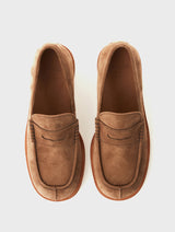 Brown Suede Penny Loafers Betto