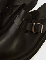Black Leather Slippers  |  River |  JOSEPHT.CA