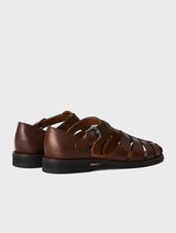Brown Leather Fisherman Sandals | Victor