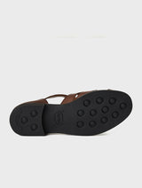 Brown Leather Fisherman Sandals | Victor