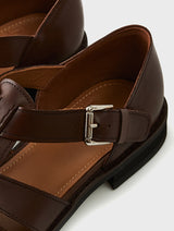 Brown Leather Fisherman Sandals | Victor