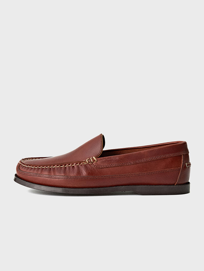 Oil-Treated Full Grain Leather Loafers | Milo Brown