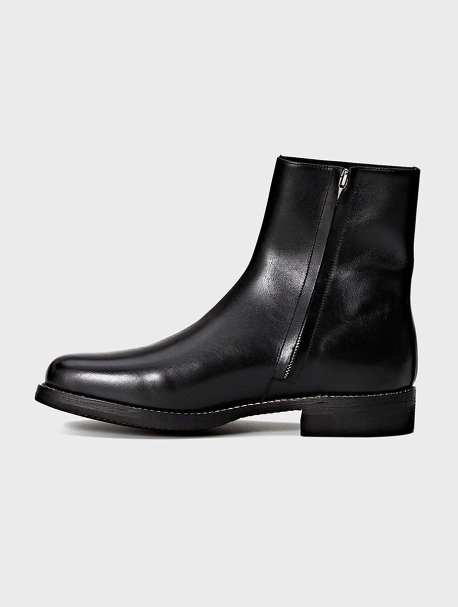 Square Toe Black Chelsea Zipper Boots | MARO | JOSEPHT.CA