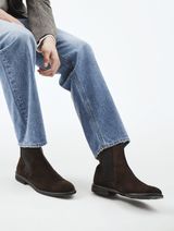 Dark Brown Suede Chelsea Boots JosephT