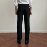 Signature Double-Pleated Suit Pants Black