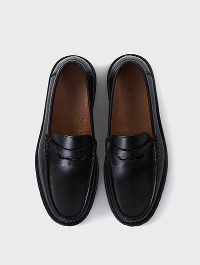 Men's Black Penny Loafers josepht.ca