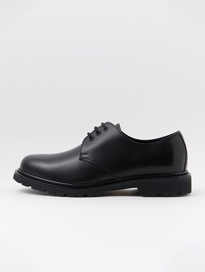 Buy Black Leather Round Toe Laces Derby Shoes | WILLIAM | JOSEPHT.CA