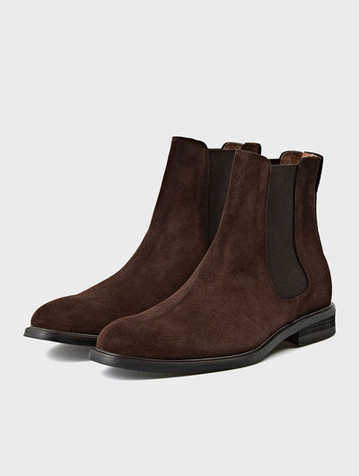 Dark Brown Suede Chelsea Boots JosephT