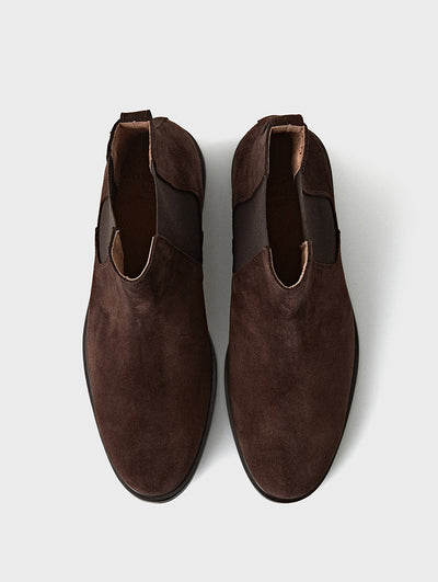 Dark Brown Suede Chelsea Boots JosephT