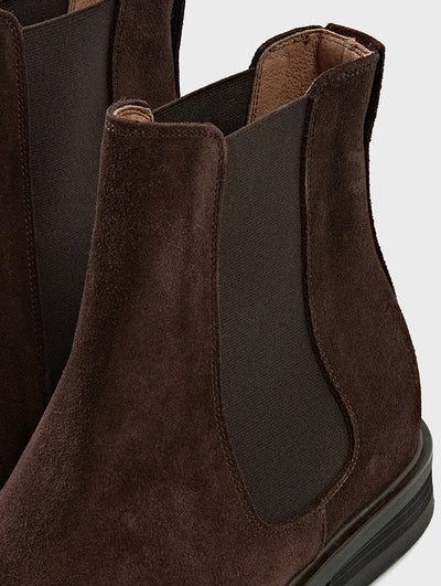 Dark Brown Suede Chelsea Boots JosephT