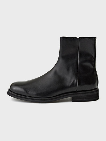 Square Toe Black Chelsea Zipper Boots | MARO | JOSEPHT.CA