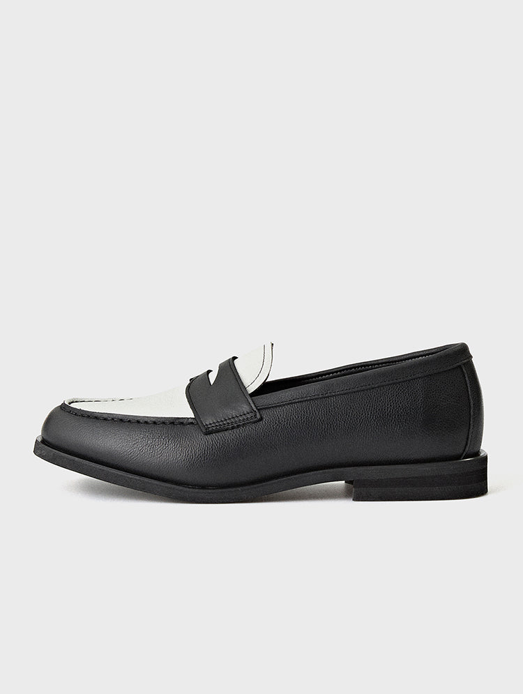Black and White Spectator Penny Loafers Ralph