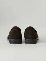 Brown Suede Leather Horsebit Loafers MILANO BROWN