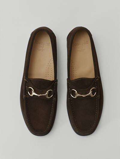 Brown Suede Leather Horsebit Loafers MILANO BROWN