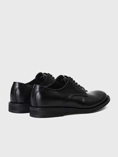 Men's Sleek Black Derby Shoes