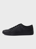 Black Leather Low Tops BRUNO