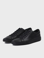 Black Leather Low Tops BRUNO