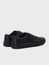 Black Leather Low Tops BRUNO