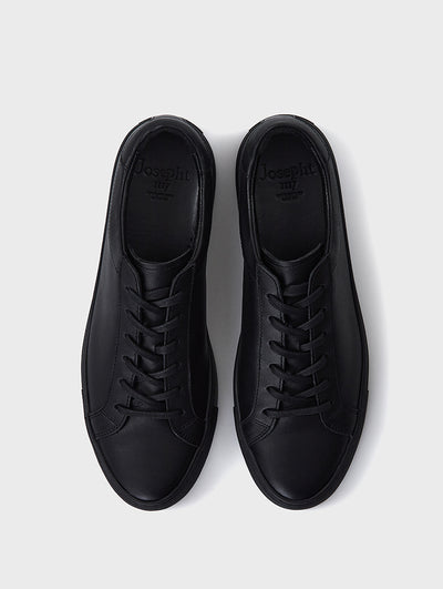 Black Leather Low Tops BRUNO