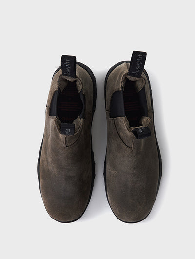 Waxed Chelsea Boots Grey | JOSEPHT.CA