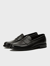 Black Italian Calf Leather Loafers | GREGORY 