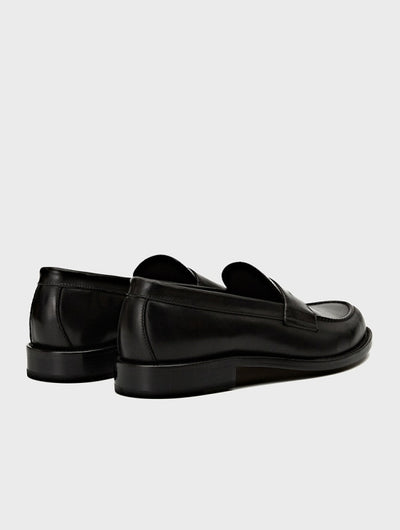 Black Italian Calf Leather Loafers | GREGORY 