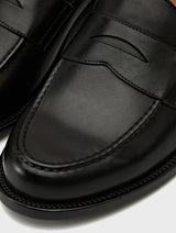 Black Italian Calf Leather Loafers | GREGORY 
