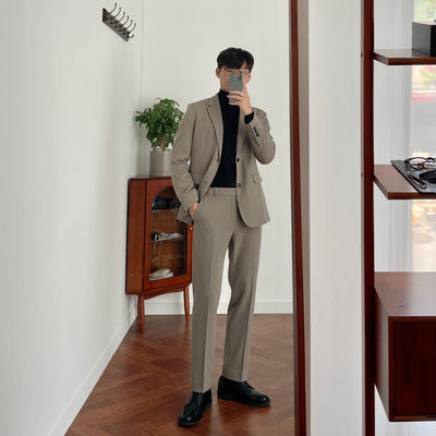 Mocha Slim Fit Comfort Suit Pants