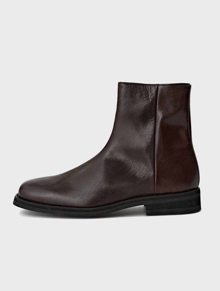 Square Toe Black Chelsea Zipper Boots | MARO | JOSEPHT.CA