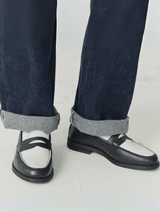 Black and White Penny Loafers Josepht