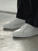 Full Grain White Leather Sneakers | Josepht
