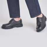 Buy Black Leather Round Toe Laces Derby Shoes | WILLIAM | JOSEPHT.CA